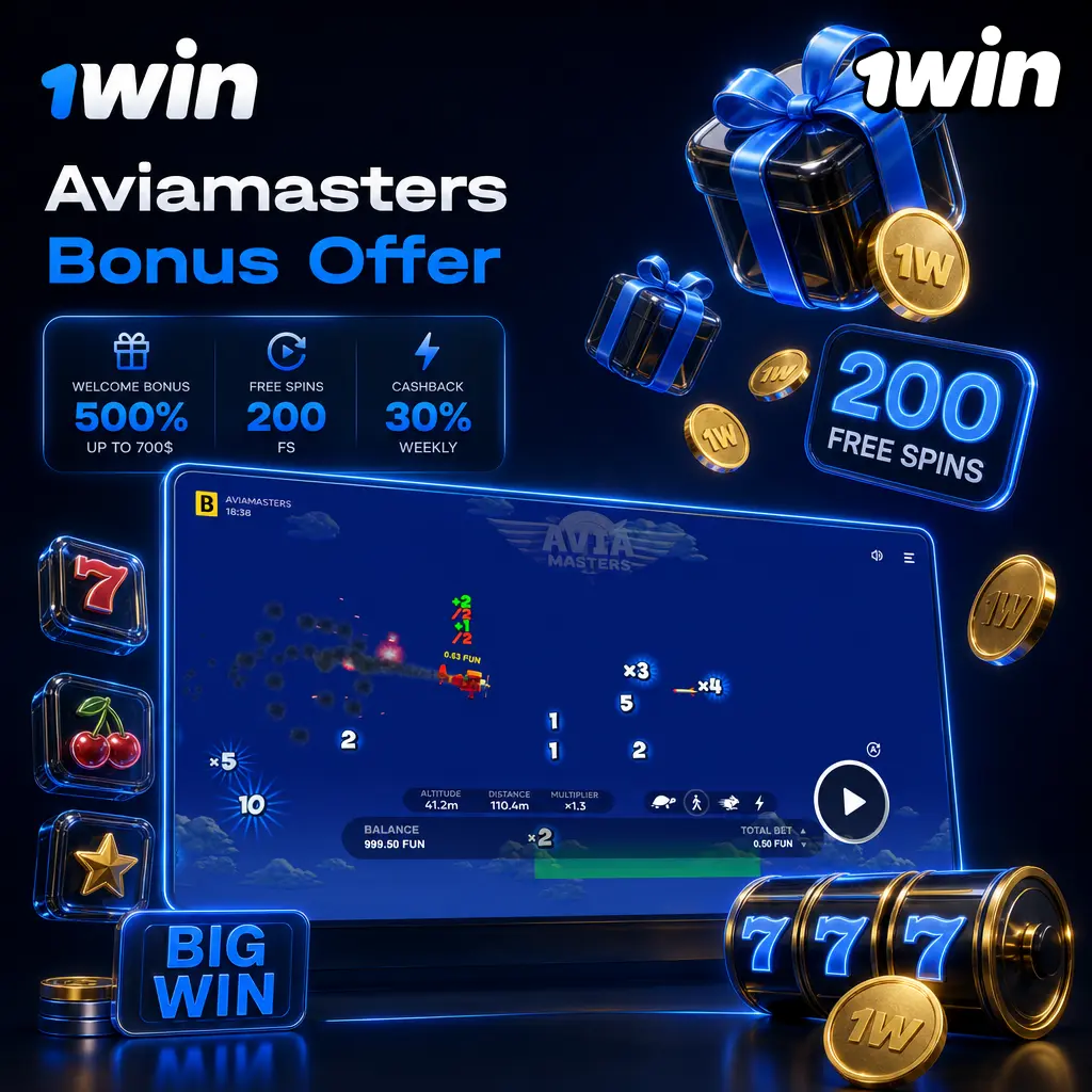 1win Aviamasters welcome bonus: up to 500% match, 2,800 USD, and 500 free spins on first deposits