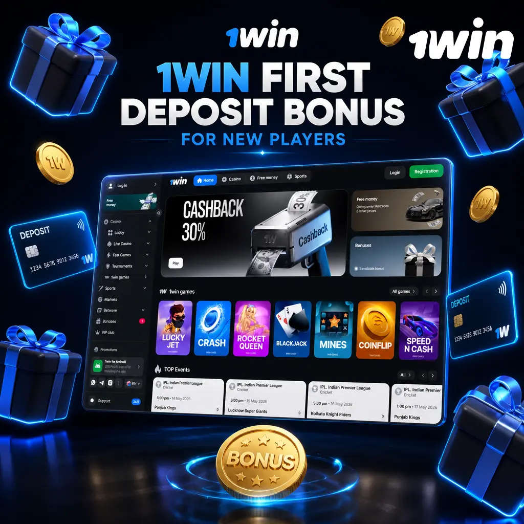 1win first deposit bonus: 500% up to $2,800 plus 500 free spins for new casino players, min $10 deposit required.