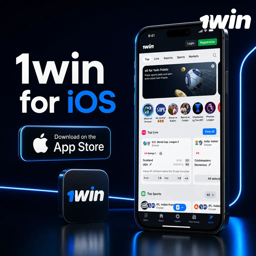 1win Progressive Web App installation steps on iPhone via Safari for iOS access