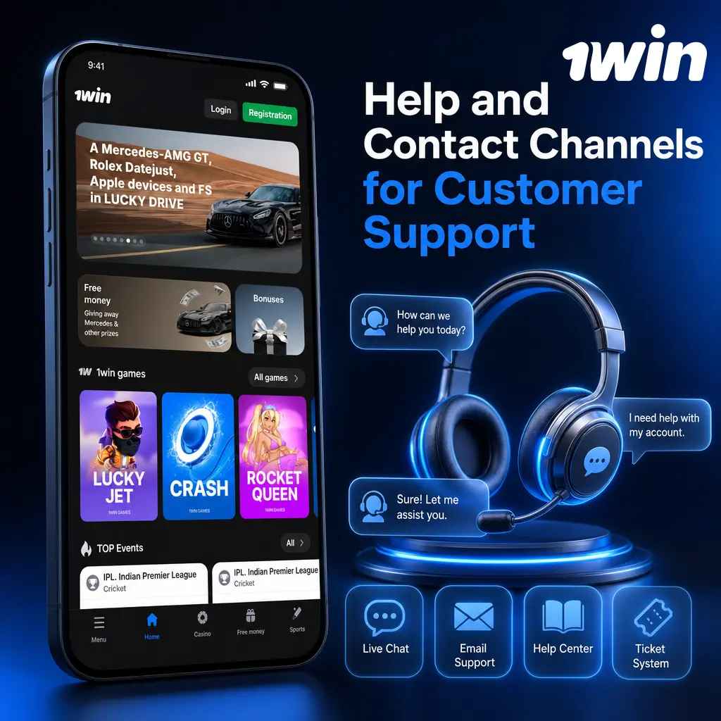 Customer support options including 24/7 live chat, email tickets, Telegram channel, and FAQ help center for account and payment help.