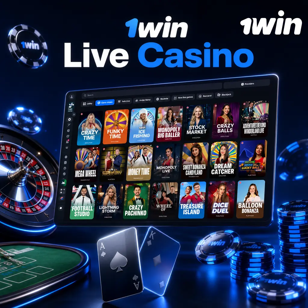 1win Live Casino streaming European and Latin American tables with real dealers for roulette, blackjack, baccarat, poker, and game shows.
