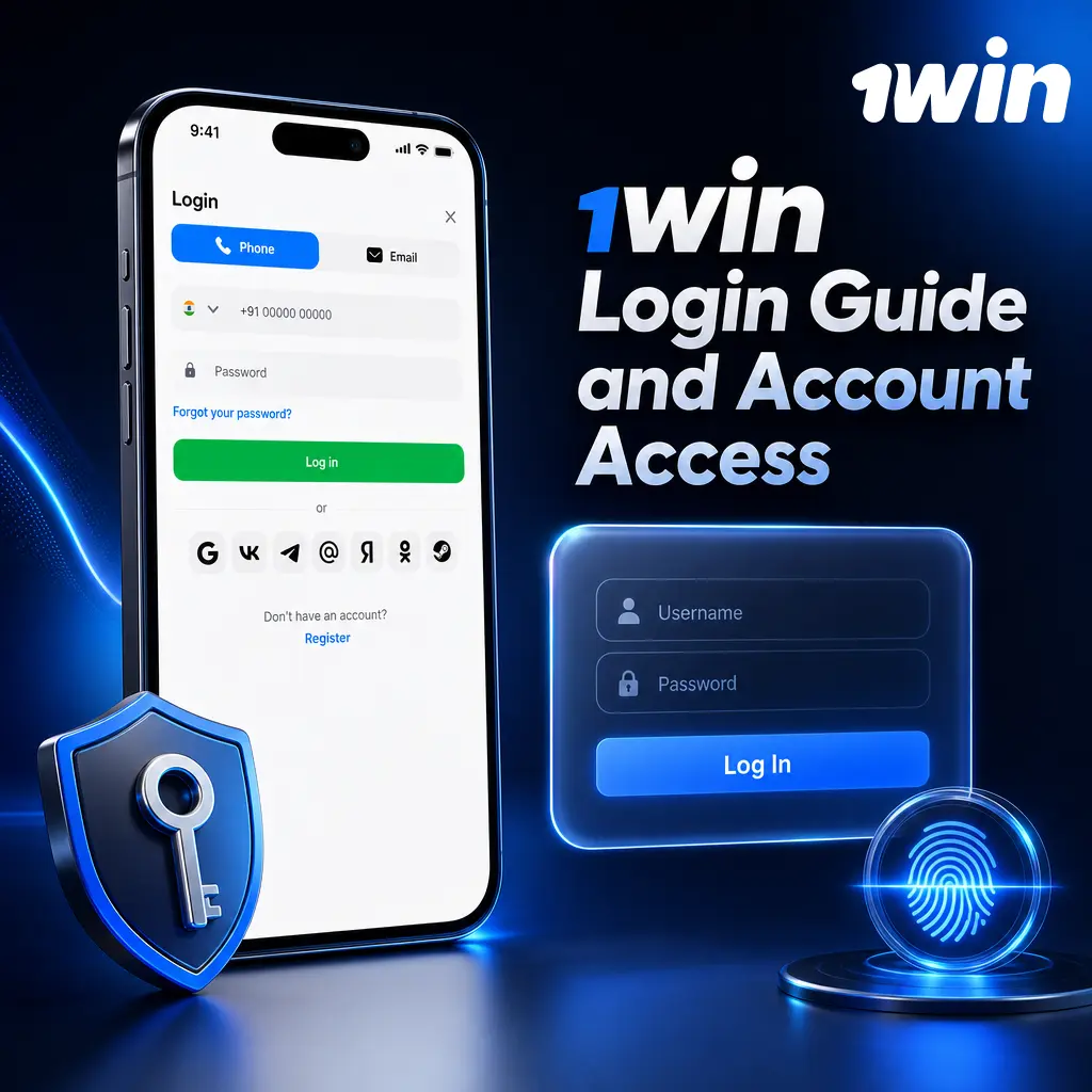 1win login guide showing steps to enter credentials, verify identity, and access account dashboard
