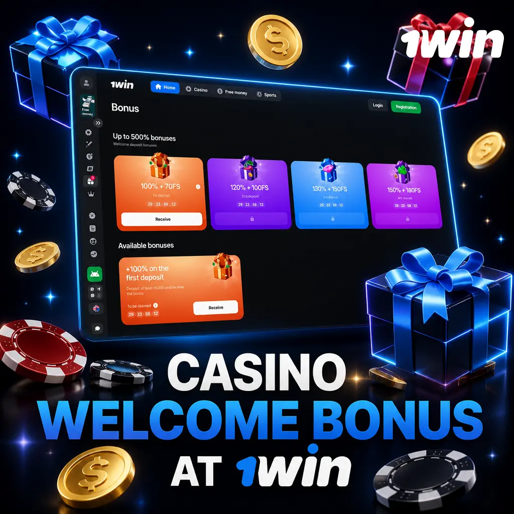 1win casino welcome bonus: 500% up to $2,800 plus 500 free spins over four deposits for new players