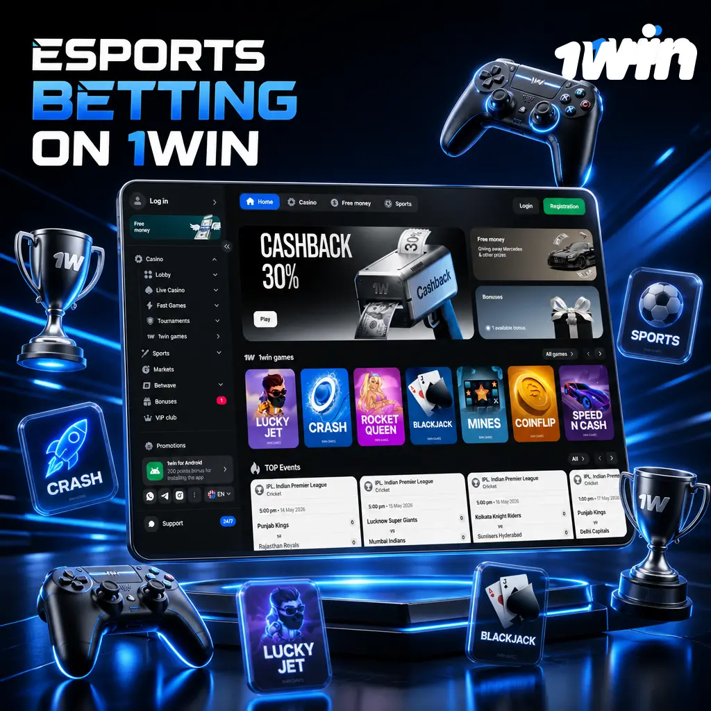 Esports betting on 1win: live odds for CS2, Dota 2, League of Legends, Valorant, and more top titles.