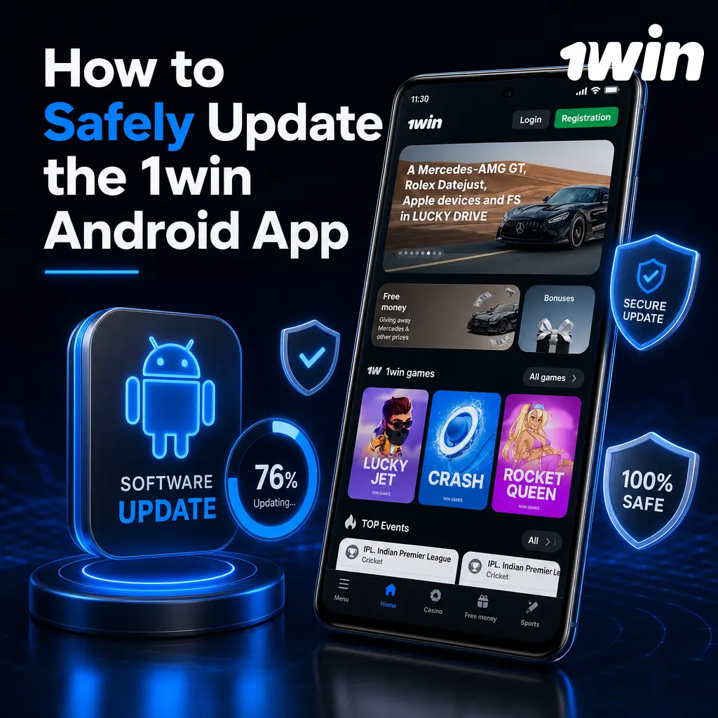 Steps to safely update the 1win Android APK: check for the latest version, download, and install over the existing app.