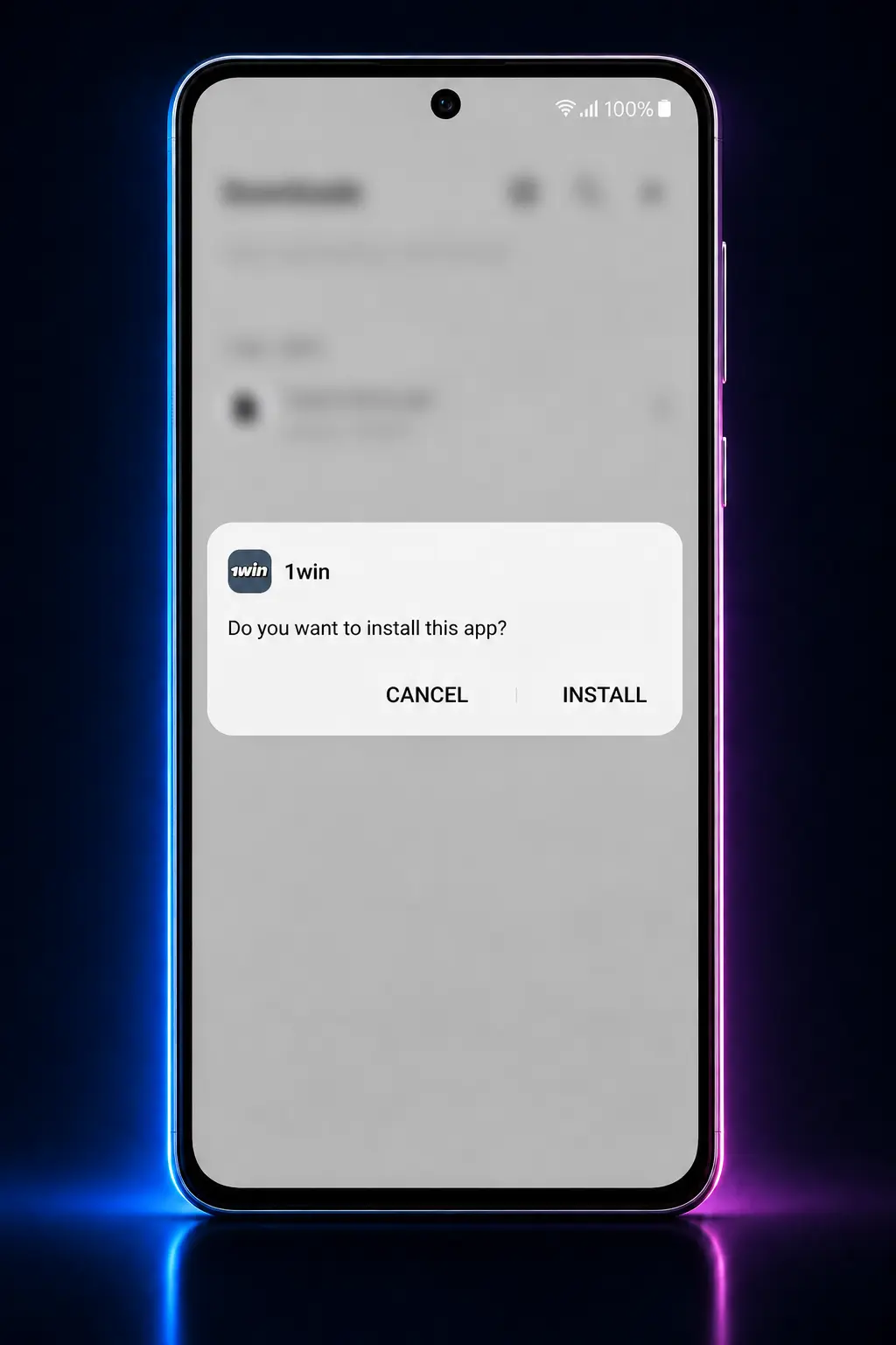 Step-by-step guide showing how to download and install the 1win Android APK on a mobile device