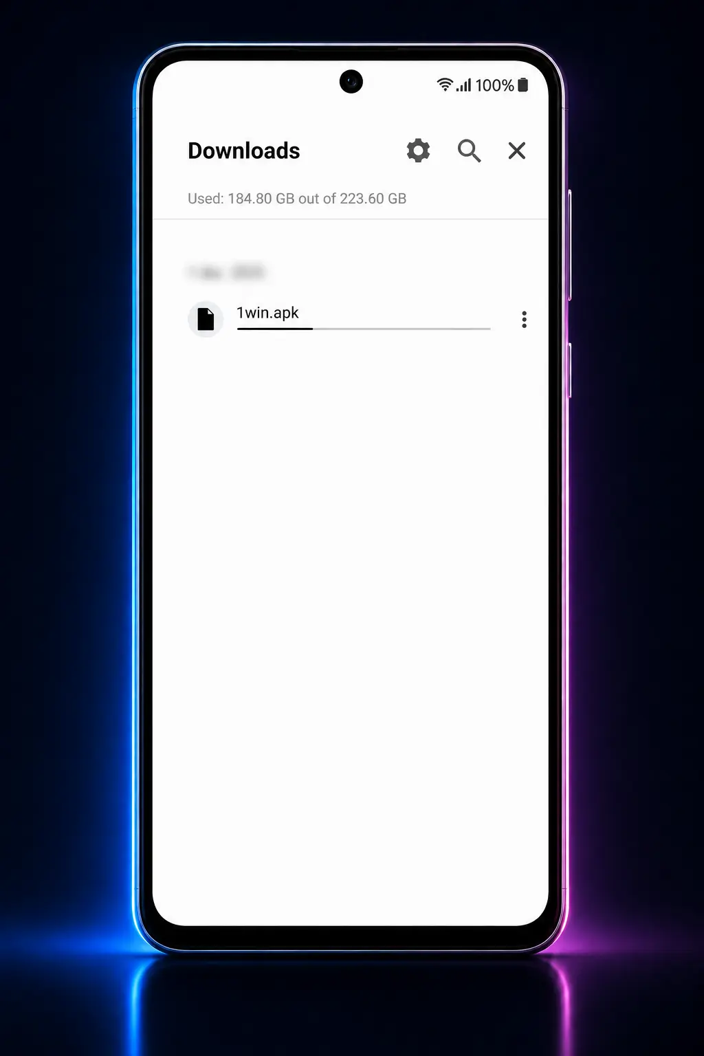 Step-by-step guide showing how to download and install the 1win Android APK on a smartphone screen