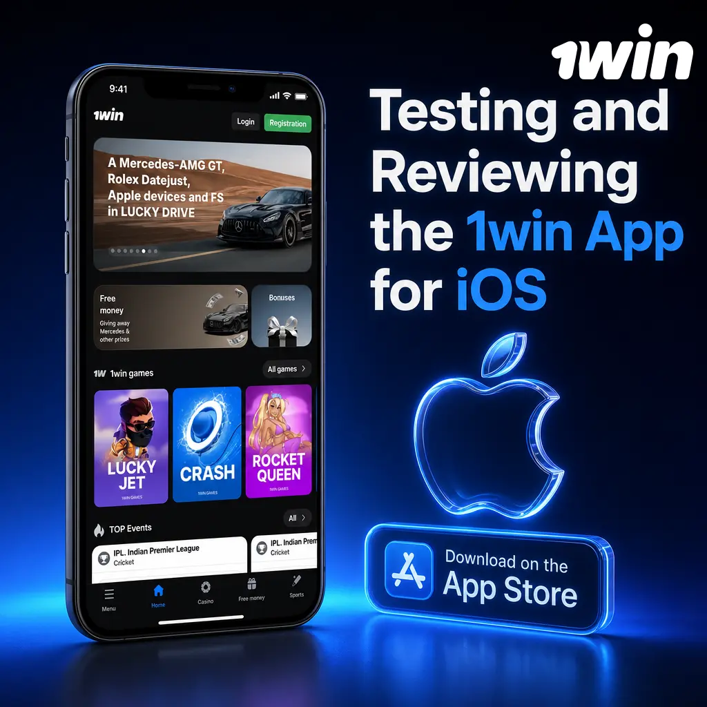 1win iOS app review showing stable performance, compatible iPhone and iPad models, and download update steps.