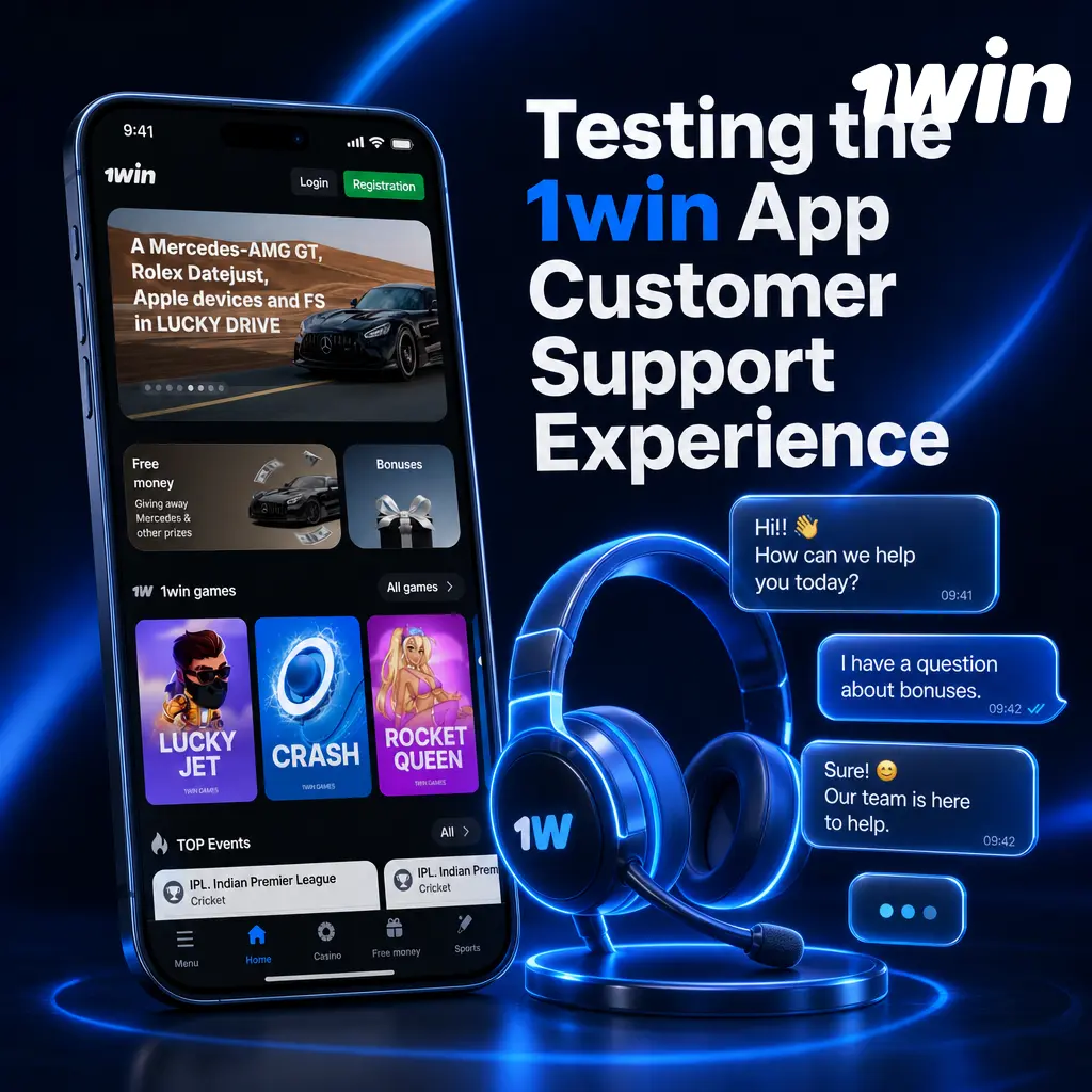 1win app 24/7 customer support test showing live chat, email, Telegram, and FAQ options for account and payment help